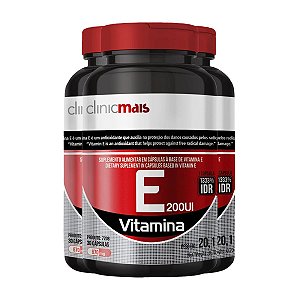 Kit 3 Vitamina E 200UI 670mg Clinicmais 30 Cápsulas