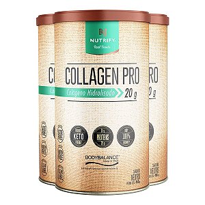 Kit 3 Collagen Pro Colágeno Hidrolisado Neutro Nutrify 450g