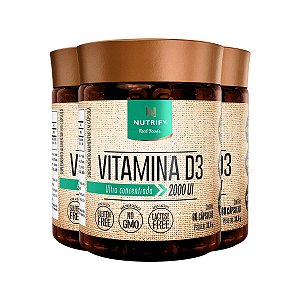 Kit 3 Vitamina D3 Nutrify 2000 UI 60 Cápsulas