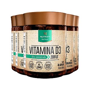 Kit 5 Vitamin D3 2000 UI Nutrify 60 Cápsulas