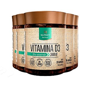 Kit 5 Vitamin D3 2000 UI Nutrify 120 Cápsulas