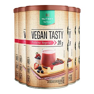 Kit 5 Vegan Tasty Proteína Vegetal Frutas Vermelhas Nutrify 420g