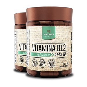 Kit 2 Vitamina B12 Nutrify Metilcobalamina 60 Cápsulas