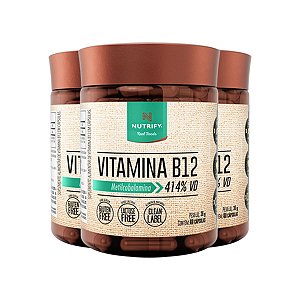 Kit 3 Vitamina B12 Metilcobalamina Nutrify 60 Cápsulas