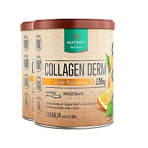 Kit 2 Collagen Derm Ácido Hialurônico Laranja Nutrify 330g