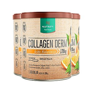 Kit 3 Collagen Derm Ácido Hialurônico Laranja Nutrify 330g