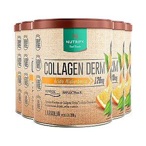 Kit 5 Collagen Derm Ácido Hialurônico Laranja Nutrify 330g