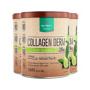 Kit 3 Collagen Derm Ácido Hialurônico Limão Nutrify 330g