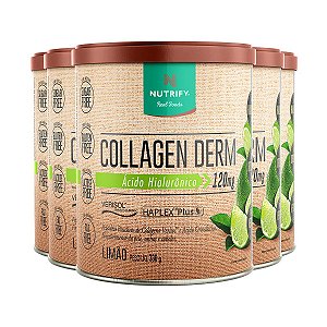 Kit 5 Collagen Derm Ácido Hialurônico Limão Nutrify 330g