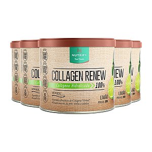 Kit 5 Collagen Renew Colágeno Hidrolisado Limão Nutrify 300g