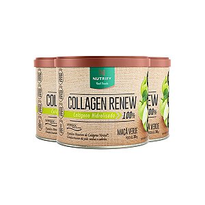 Kit 3 Collagen Renew Colágeno Hidrolisado Maçã Verde Nutrify 300g
