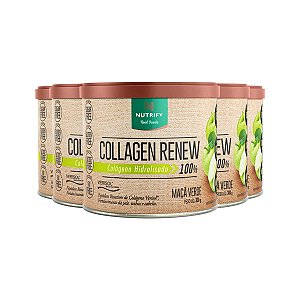 Kit 5 Collagen Renew Colágeno Hidrolisado Maçã Verde Nutrify 300g
