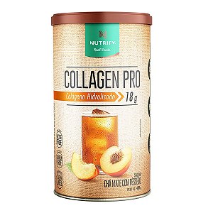 Collagen Pro Colágeno Hidrolisado Chá Mate com Pessêgo Nutrify 450g