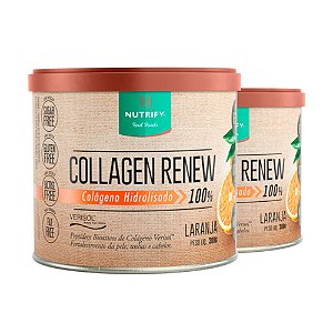Kit 2 Collagen Renew Colágeno Hidrolisado Laranja Nutrify 300g