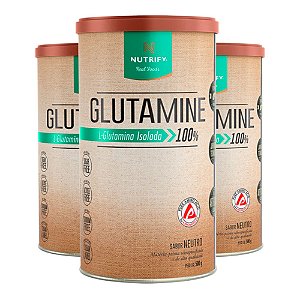 Kit 3 Glutamine L-Glutamina Isolada Neutro Nutrify 500g