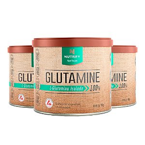 Kit 3 Glutamine L-Glutamina Isolada Neutro Nutrify 150g