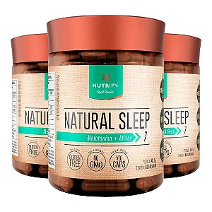 Kit 3 Natural Sleep Melatonina Nutrify 60 Cápsulas