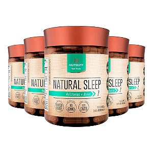 Kit 5 Natural Sleep Melatonina Nutrify 60 Cápsulas