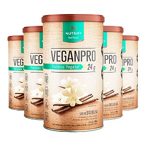 Kit 5 Veganpro Proteína Vegetal Baunilha Nutrify 450g