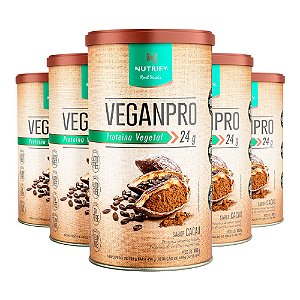 Kit 5 Veganpro Proteína Vegetal Cacau Nutrify 450g