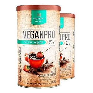 Kit 2 Veganpro Proteína Vegetal Chocolate com Morango Nutrify 450g