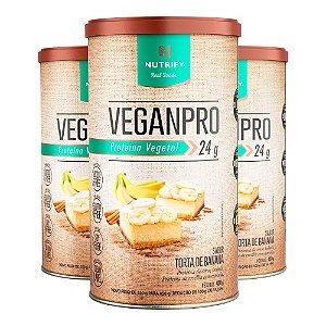 Kit 3 Veganpro Proteína Vegetal Torta com Banana Nutrify 450g