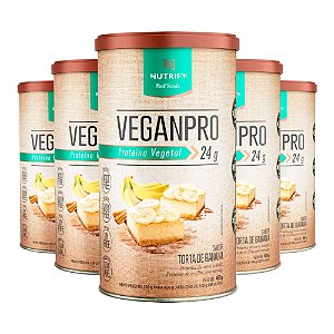 Kit 5 Veganpro Proteína Vegetal Torta com Banana Nutrify 450g