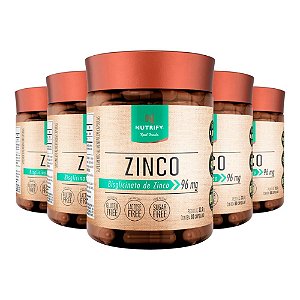 Kit 5 Zinco Nutrify 60 Cápsulas