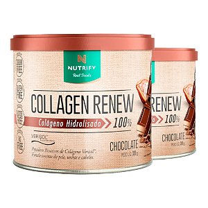 Kit 2 Collagen Renew Colágeno Hidrolisado Chocolate Nutrify 300g