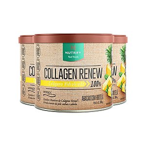 Kit 3 Collagen Renew Colágeno Hidrolisado Abacaxi Nutrify 300g