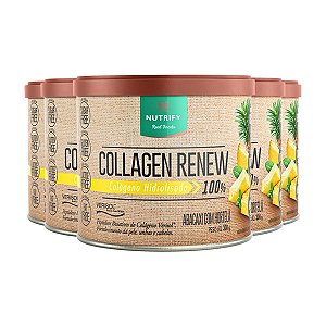 Kit 5 Collagen Renew Colágeno Hidrolisado Abacaxi Nutrify 300g
