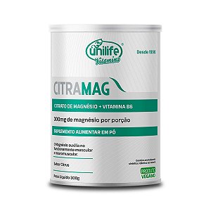 Citramag Magnésio + B6 Unilife 300g Sabor Citrus