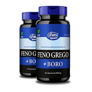 Kit 2 Feno Grego + Boro B Unilife 60 Cápsulas 500mg Vegano