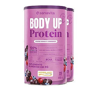 Kit 2 Body Up Protein Frutas Roxas e Cranberry Sanavita 450g