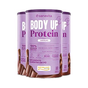 Kit 3 Body Up Protein Chocolate Sanavita 450g