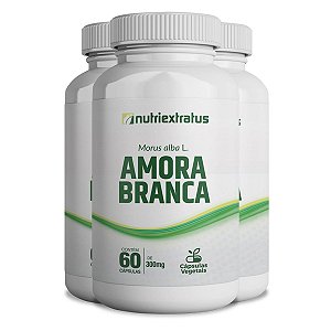 Kit 3 Amora Branca Teste NutriExtratos 60 Cápsulas 300mg