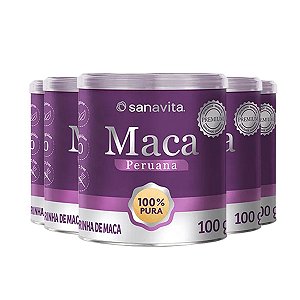 Kit 5 Farinha de Maca Peruana Premium Sanavita 100g