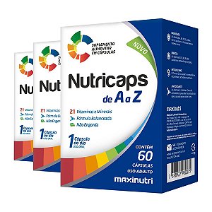 Kit 3 Nutricaps A a Z Maxinutri 60 Cápsulas