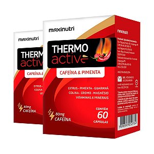 Kit 2 Thermo Active Cafeína Maxinutri 60 Cápsulas