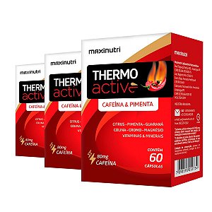 Kit 3 Thermo Active Cafeína Maxinutri 60 Cápsulas