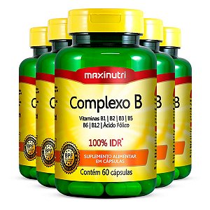 Kit 5 Complexo B 100% IDR Maxinutri 60 Cápsulas