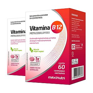 Kit 2 Vitamina B12 Maxinutri 60 Comprimidos Frutas Vermelhas