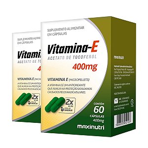 Kit 2 Vitamina E 400mg Maxinutri 60 Cápsulas
