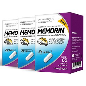 Kit 3 Memorin Fósforo + Vitaminas Maxinutri 60 Cápsulas