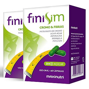 Kit 2 Finisim Picolinato de cromo & fibras Maxinutri 60 Cápsulas