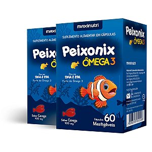 Kit 2 Peixonix Ômega 3 EPA DHA Maxinutri 60 Cápsulas Cereja