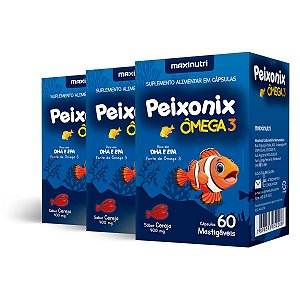 Kit 3 Peixonix Ômega 3 EPA DHA Maxinutri 60 Cápsulas Cereja