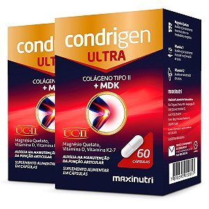 Kit 2 Condrigen Ultra Colágeno Tipo 2 + MDK Maxinutri 60 Cápsulas