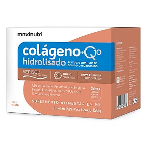 Colágeno Verisol + Q10 Maxinutri 30 Sachês Natural