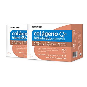 Kit 2 Colágeno Verisol + Q10 Maxinutri 30 Sachês Natural